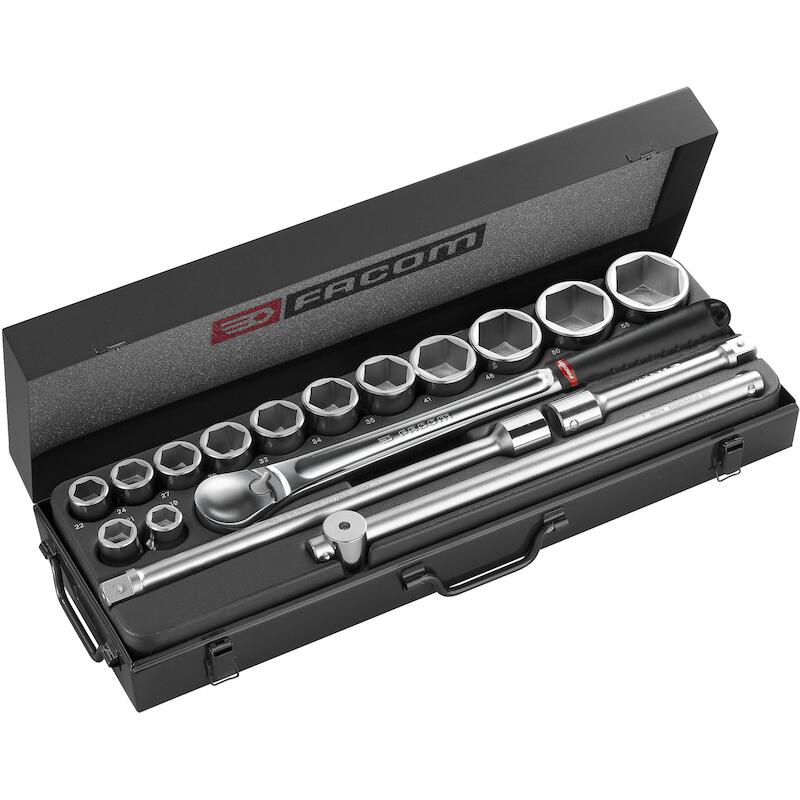 Facom - Hand socket set - KL.411 - 3/4" - 6-point - 19–55 mm - 02794757