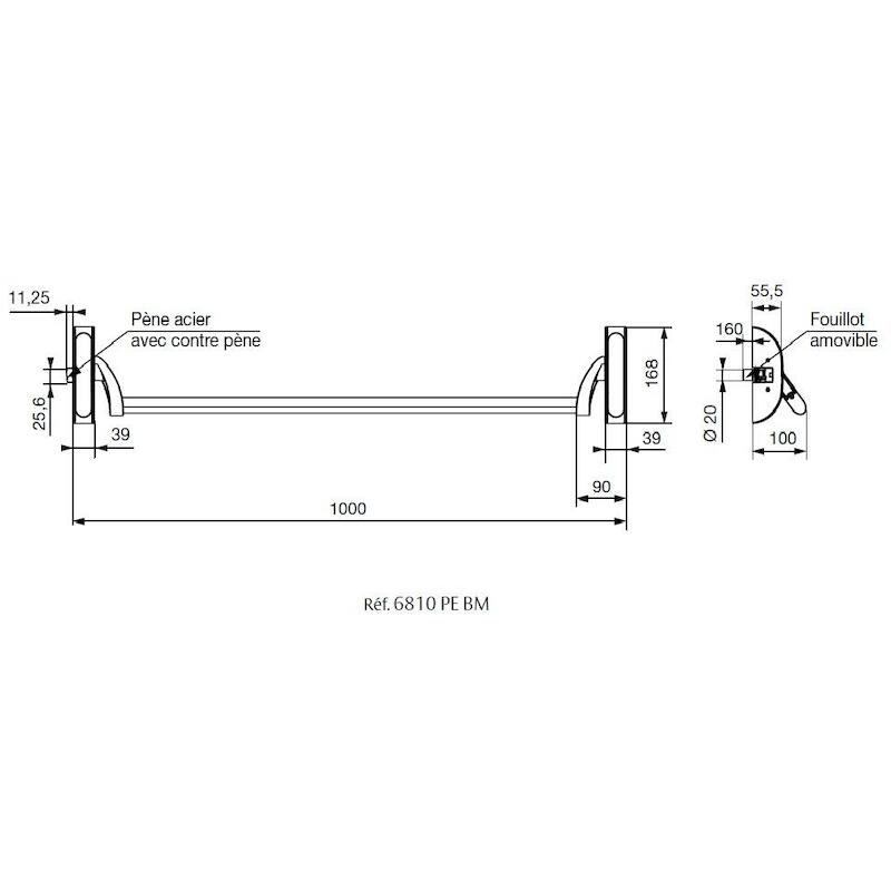 PANIEKBAAR RVS  LOOK 1P     PE6810X 857MM VACHETTE