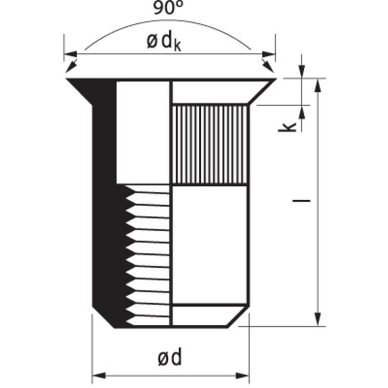 ECROU NOYE TETE FRAISEE AC.1,5-4  23VO-M 8 X 18,5