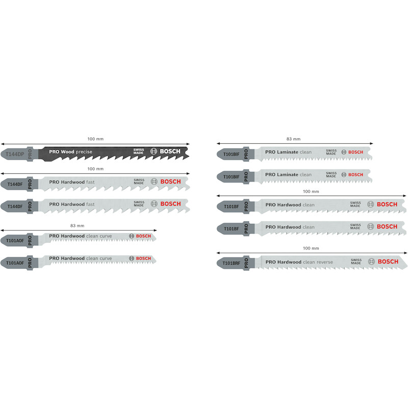 JEU LAMES SC.SAUTEUSE BOIS  2607011941 (10PC)BOSCH