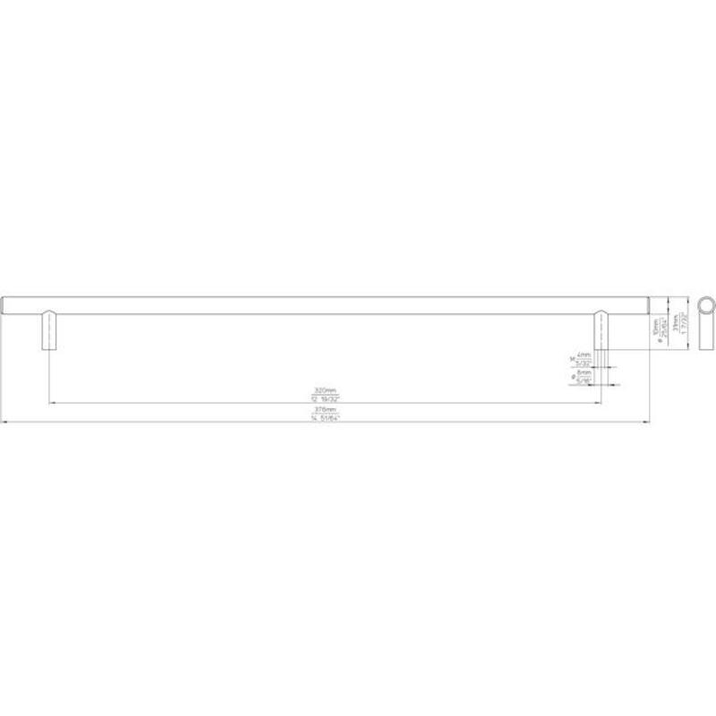 POIGNÉE MEUBLE EN T INOX    1407-376N1 320MM  SIRO