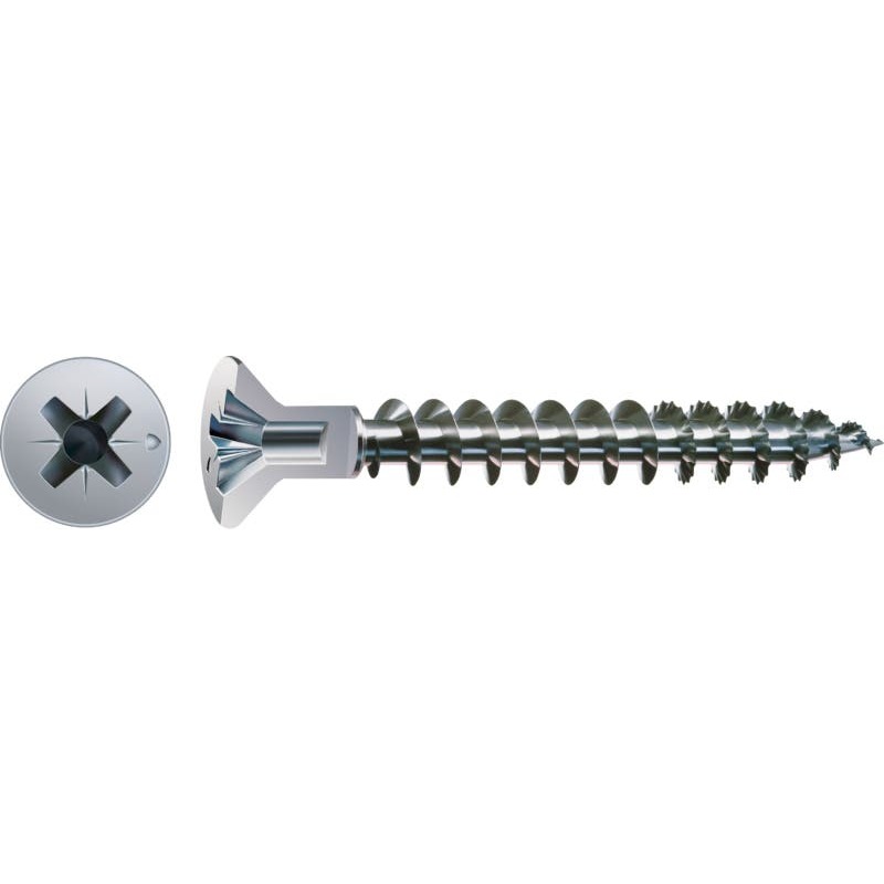 SPAANDERPLAATSCHROEF - SPAX S - VERZONKEN PZ2 VOLLE DRAAD 4,5X45 MM VERZINKT (500 EA)