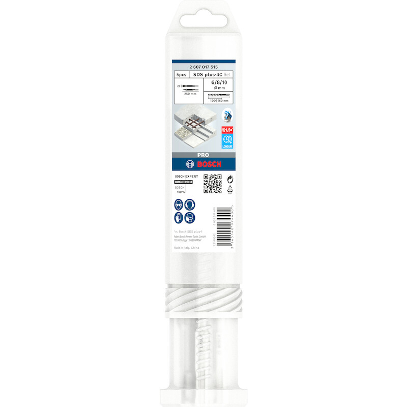 BOOR-/BEITELSET SDS+ 4C     2607017515 (5ST) BOSCH