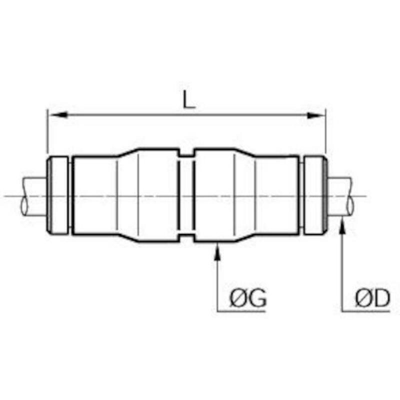 RECHTE KOPPELING 6 X 6MM    3606 06 00  MESS. LEGR