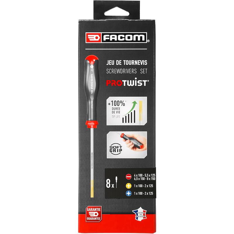 JEU DE TOURNEVIS PROTWIST   AT.J8PB     (8PC)FACOM