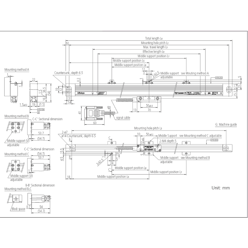 LINEAR SCALE  AT715-1600MM  539-823N      MITUTOYO