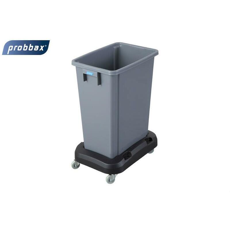 POUBELLE 60L GRIJS          320X460X580MM PLASTIBA