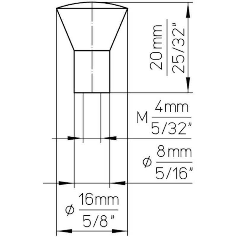BOUTON MEUBLE NICKELÉ MAT   819-16ZN4 16MM    SIRO