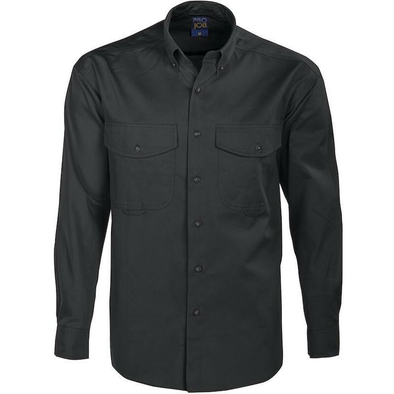 HEMD LANGE MOUWEN 100% KAT. 2219 ZWART  XXL PROJOB