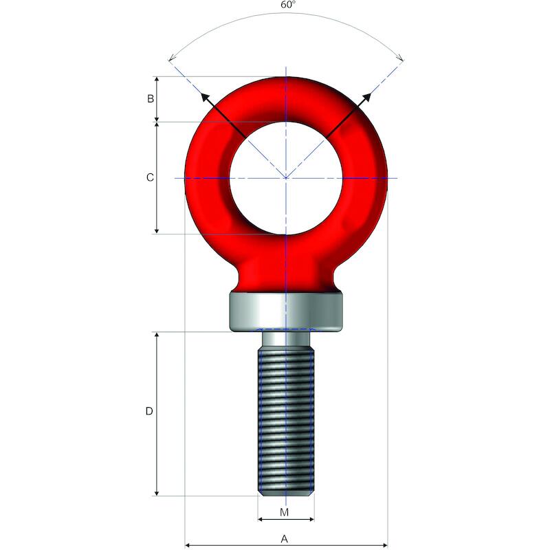 ANNEAU LEVAGE MÂLE 6,0T M30 EOB G8            REMA