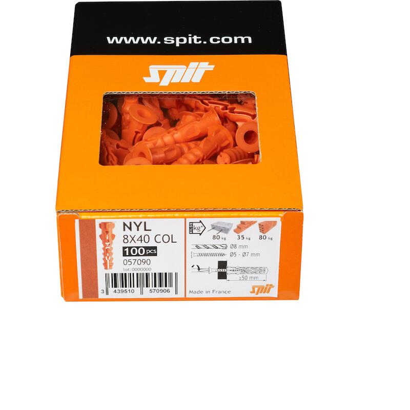 NYLONPLUG 8X40 MET KRAAG    NYL        057090 SPIT