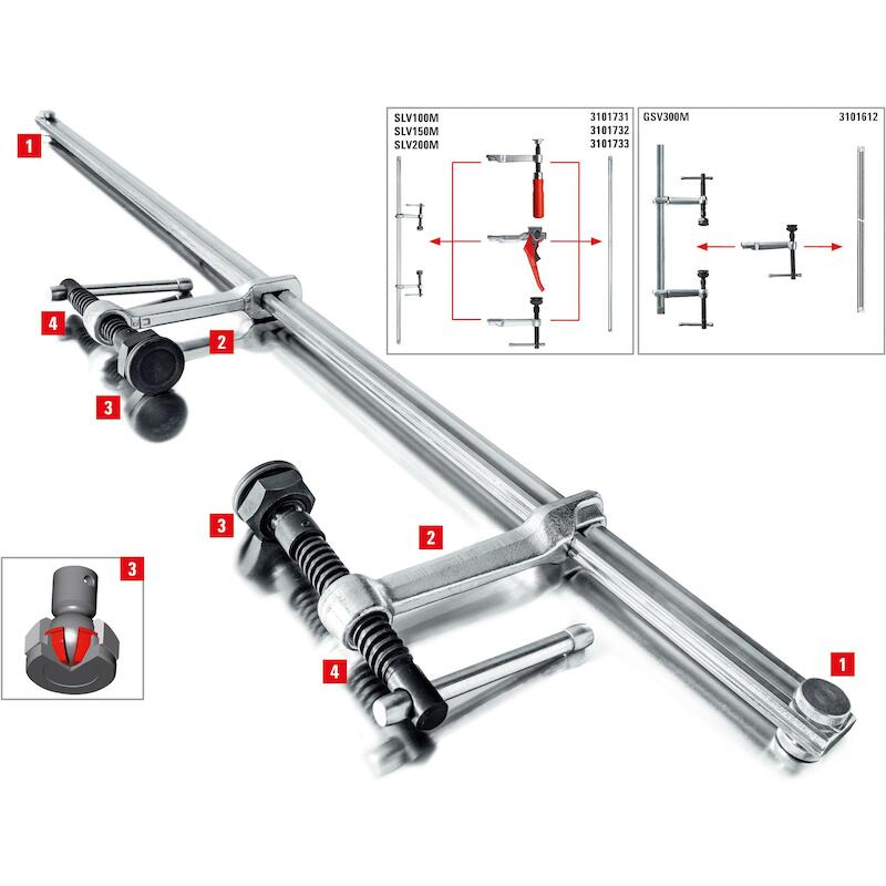 GLIJBEUGEL - BESSEY SLV - COMPLEET HEFBOOMGREEP -120 MM