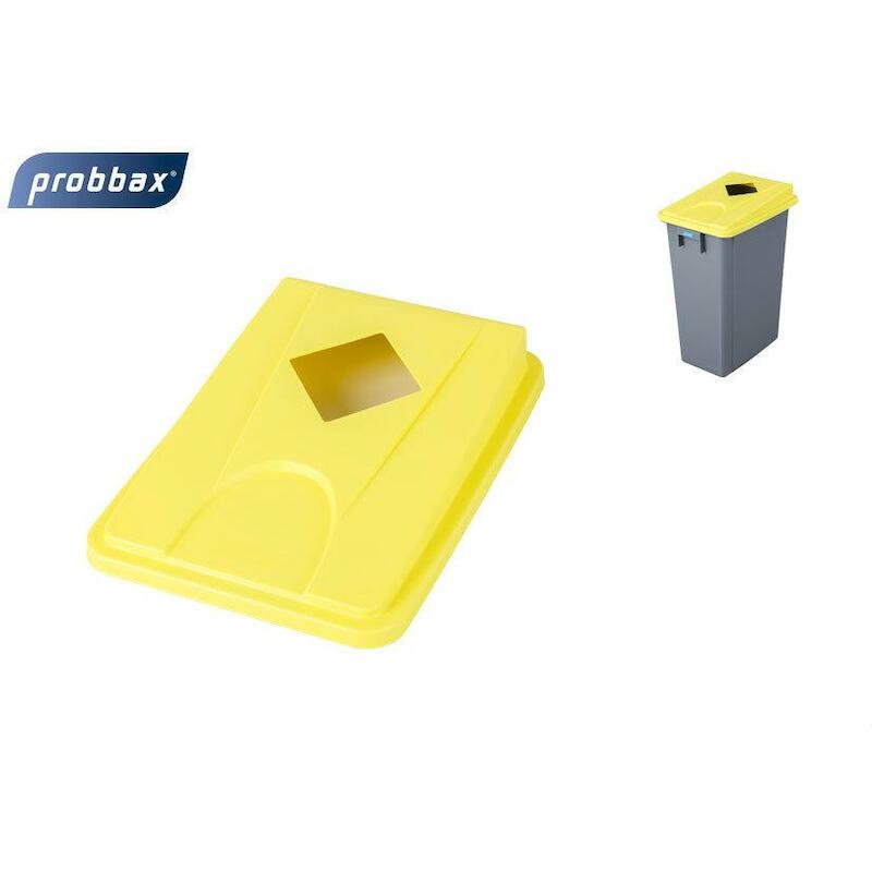 COUVERC OUVERT.CARRÉ. JAUNE 328X453X70MM   PLASTIB