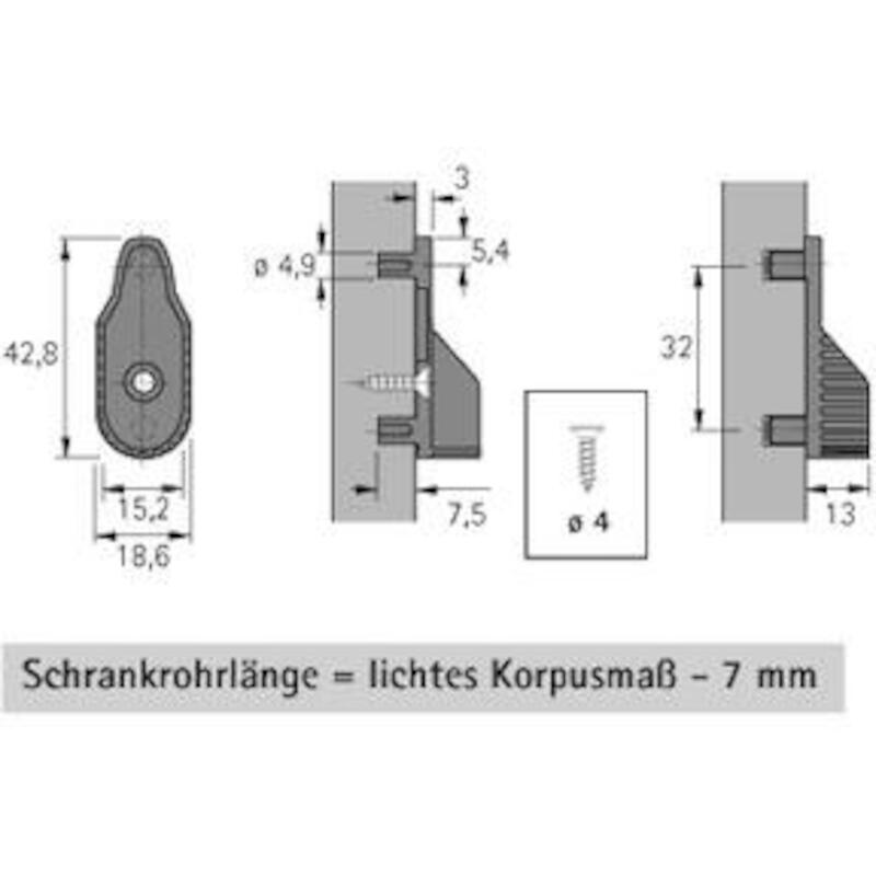 SUPPORT TUBE DE PENDERIE SL323          HETT-70666