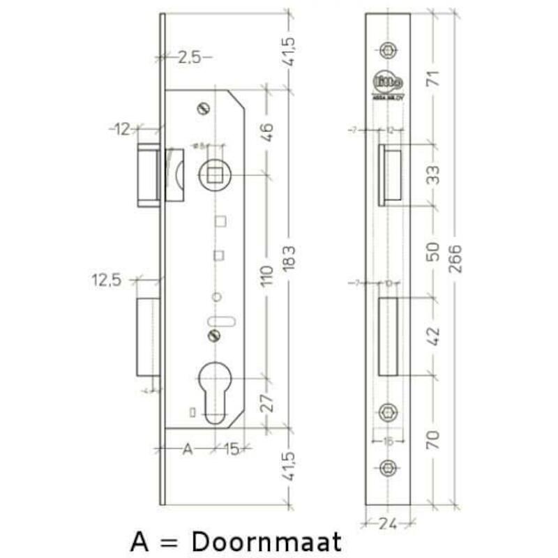 CIL.SLOT RECHT.HOEK.INOX 1T.M2652-18R 23MM   LITTO