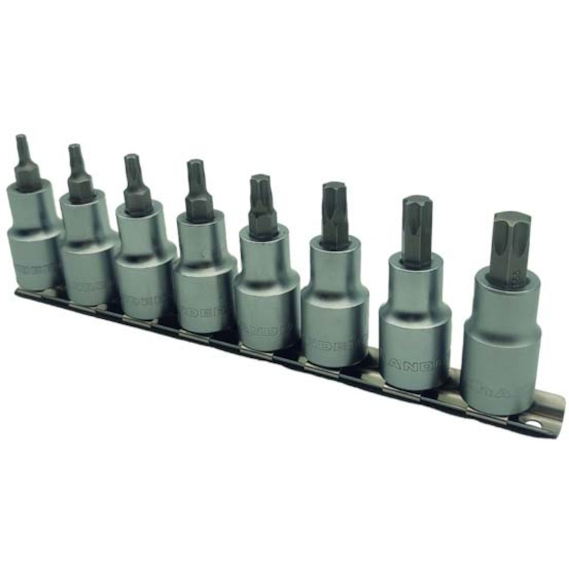 TORX DOPPENSET 1/2" T20 TOT T55 LENGTE 57 MM 8 DELIG