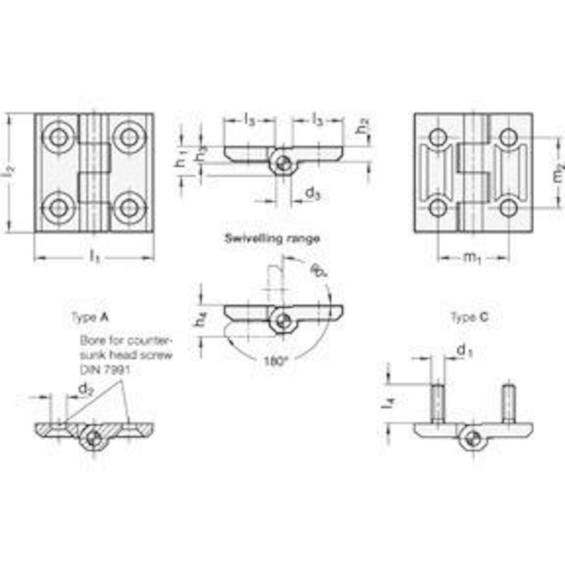 SCHARNIER 30X30MM ZAMAC     237-ZD-30-30-A-SW