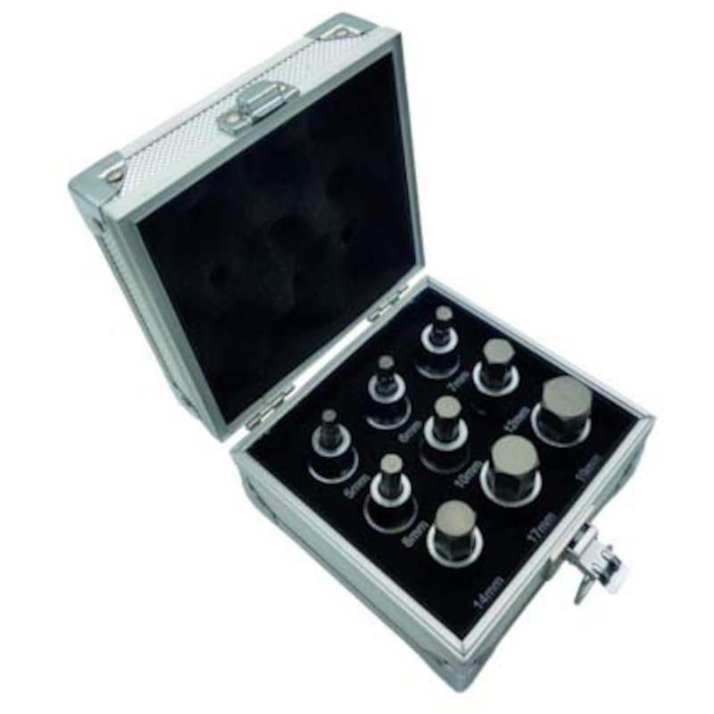 INBUSDOPPENSET 1/2" 5 TOT 19 MM 9 DELIG IN KOFFER