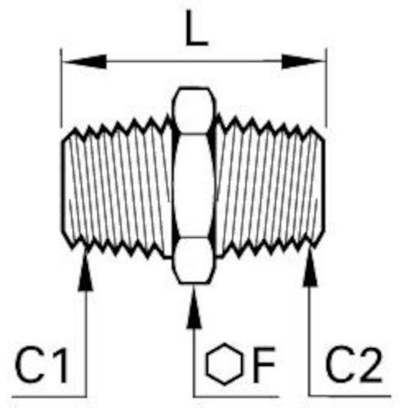 NIPPEL 1/4" X 1/4"          0121 13 13  MESS. LEGR