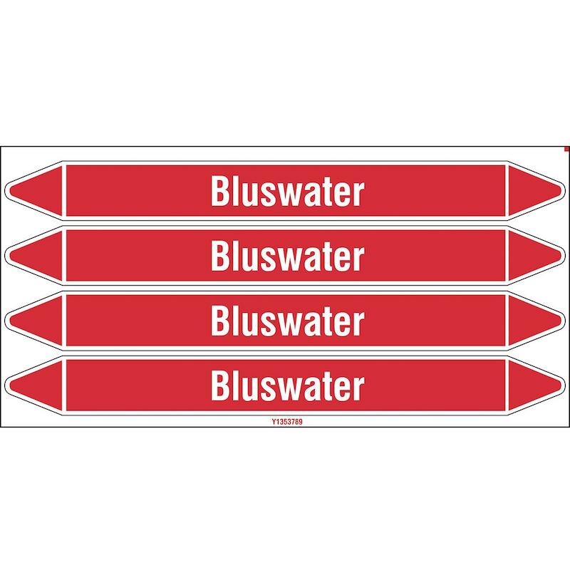 LEIDINGMERKER - BRADY N003982 - 'BLUSWATER' WIT OPROOD 250X 26 MM (4 EA)