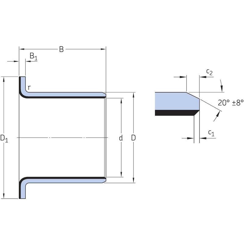 SLIDING BUSHING WITH COLLAR - SKF PCMF 182022 E - PTFE COMPOSITE