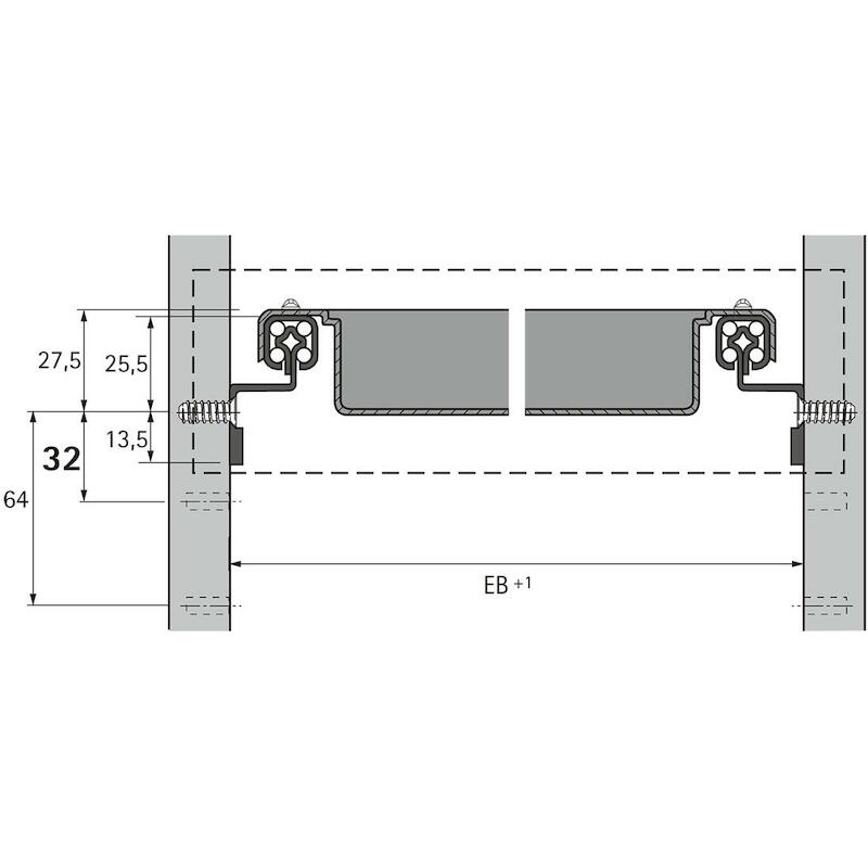 HETTICH 074862 QUADRO 12 EB392MM VOOR PENNENLADE