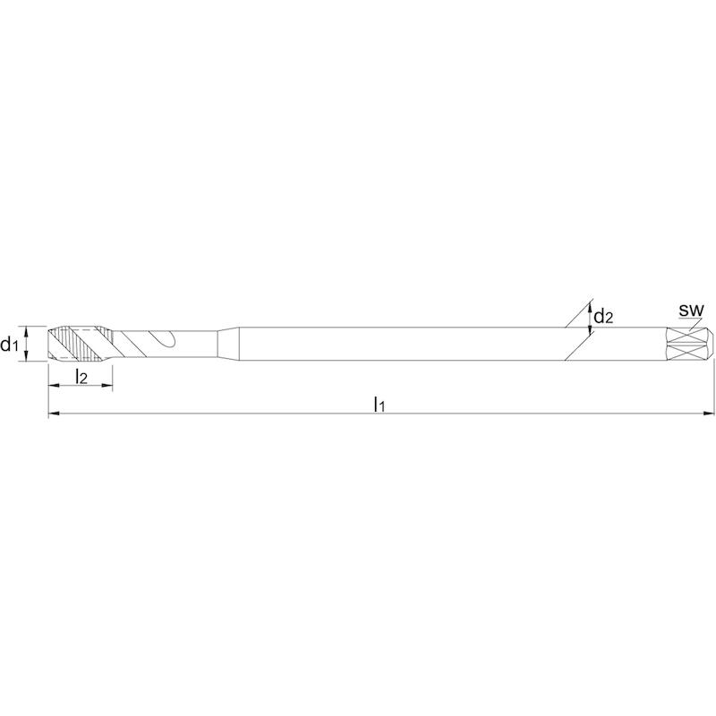 UNI HSS-E MACHINETAP METRISCH, VERDIKTE SCHACHT, LANG VOOR BLINDE GATEN M8 - 233700800 - PHANTOM