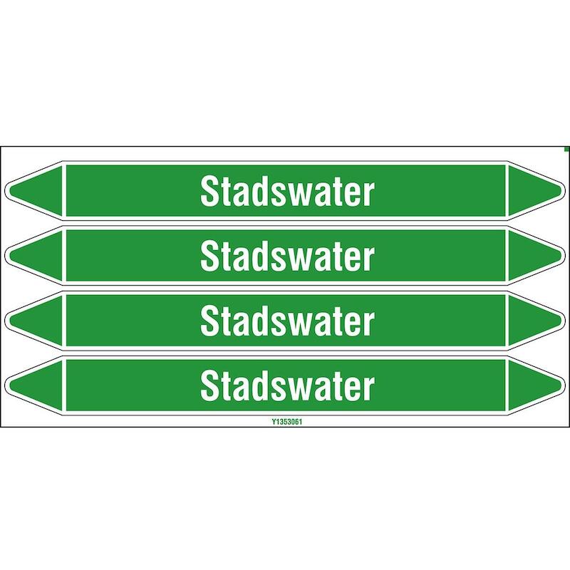 LEIDINGMERKER - BRADY N006280 - 'STADSWATER' WIT OP GROEN 250X 26 MM (4 EA)