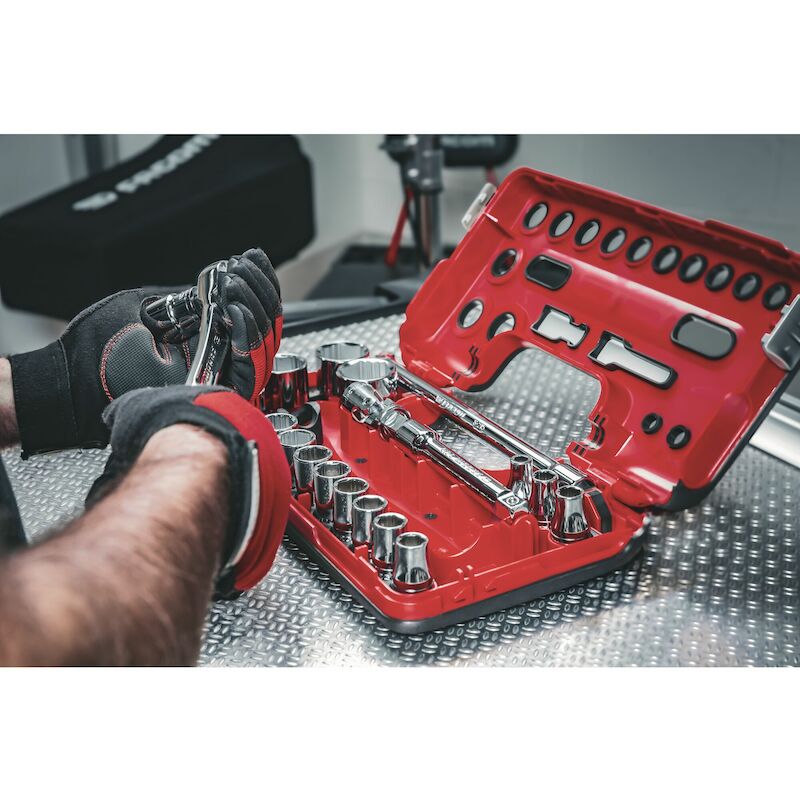 Facom - socket set - SL.DBOX1GRPPB - 1/2" - 6-point - ogv Grip - 8–32 mm - 21-piece - 08121628