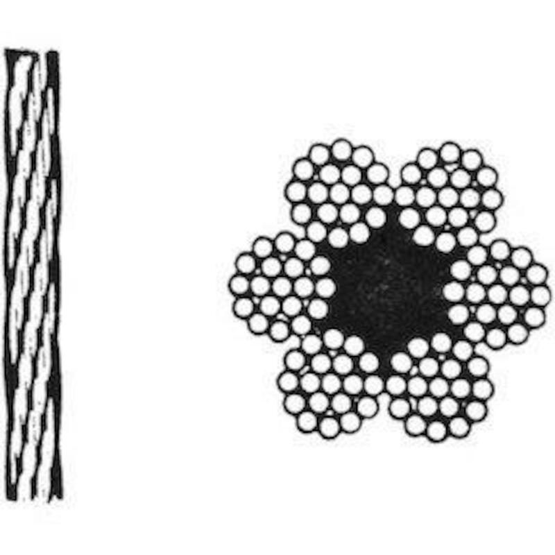 CABLE EN ACIER 5MM 25M      703.050.025        ROB