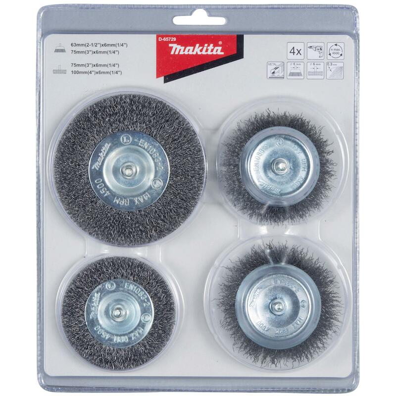 JEU BROSSES S/TIGE S6       D-65729   (4PC) MAKITA