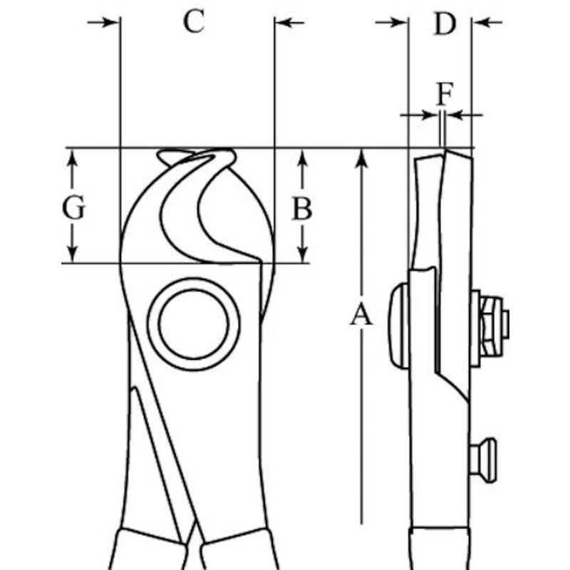 KABELSCHAAR 0-10MM          2800N (L=170MM)  BAHCO