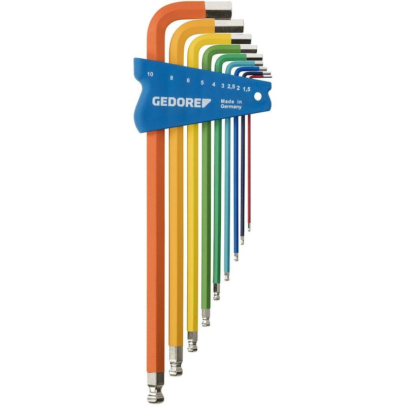 JEU CLÉS MÂLE HEX.90°       H 42 CKEL-09(9PC)GEDOR