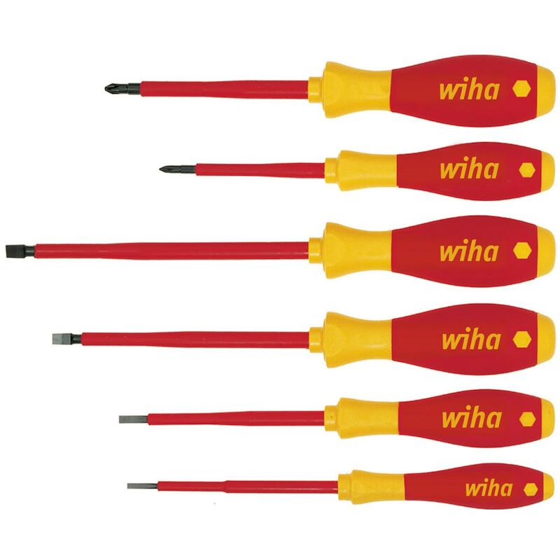 JEU DE TOURNEVIS SOFTFINISH ELECTRIC FENTE, PHILLIPS 6 PCS - 320NK6 - WIHA