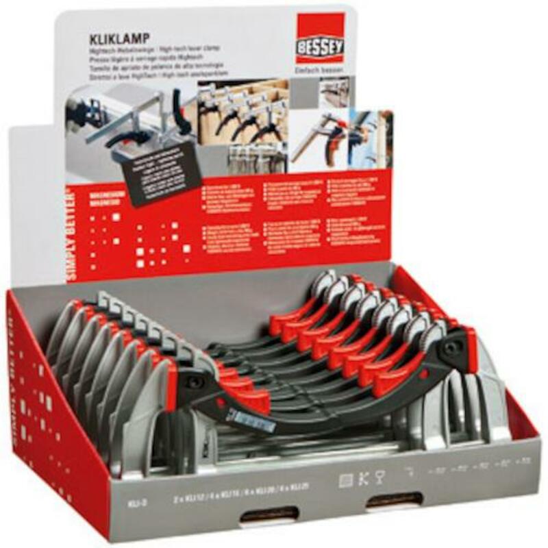 SPANKLEMMENSET - BESSEY KLI-D KLIKLAMP TOONBANKDISPLAY - (16 EA)