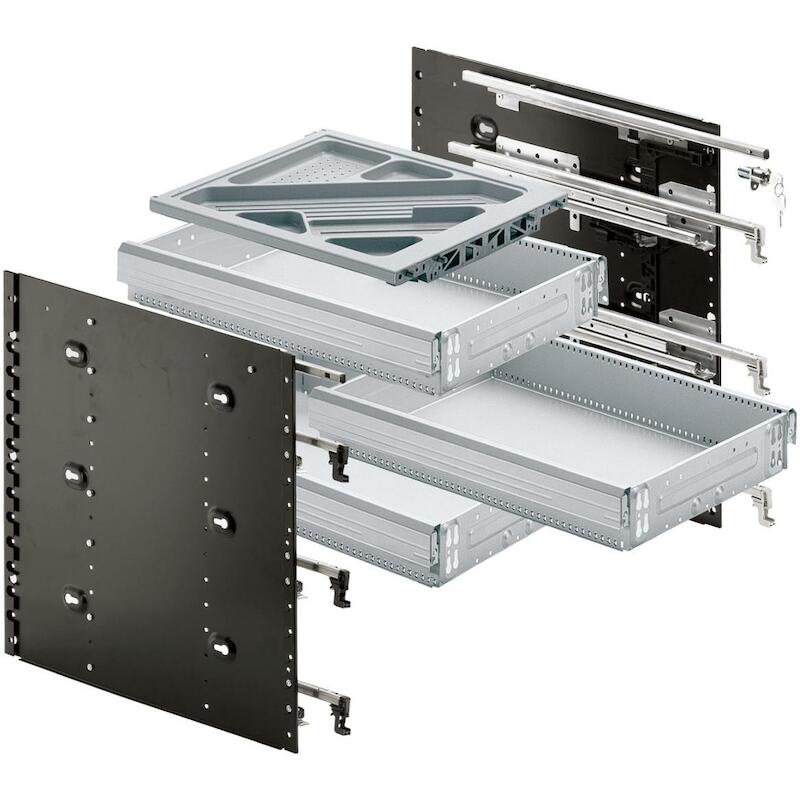 HETTICH 9081713 SNELMONTAGECONT.3 LADES 730 ZILVER