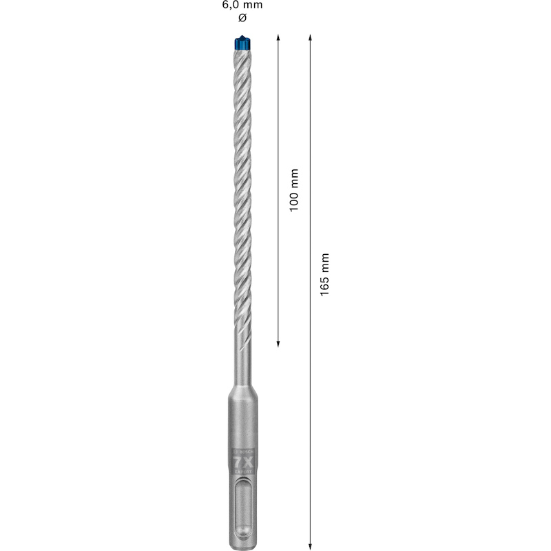 Bosch - Hamerboor - Expert sds PLUS-7X - ø 6 x 100 x 165 mm - 4 snijkanten - 2608900072 - 08051591