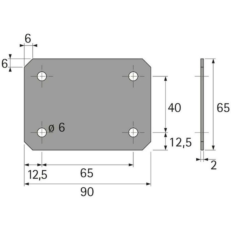 HETTICH 048443 VERBINDINGSPLAAT ALU-FINISH