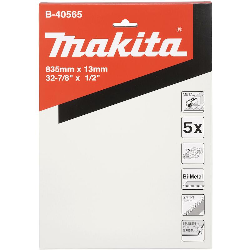 Makita - Bandsaw blade - B-40565 - BiM - 13 x 0.5 x 835 mm - 24 tpi - 5 pieces - 02710791
