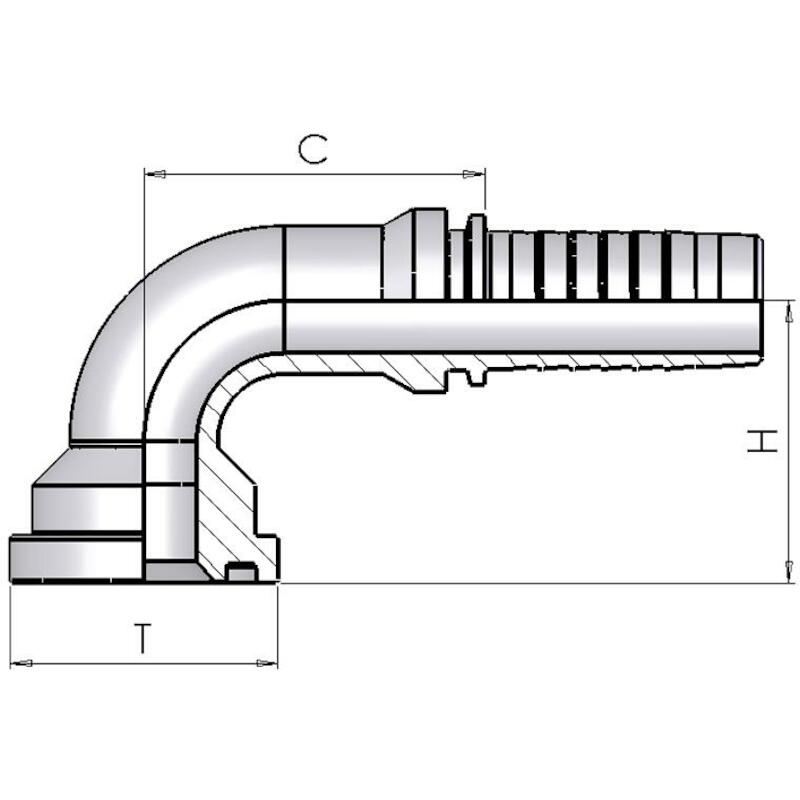 RACCORD.À SERT.90° SFL-3 - 1 1/2" X 1 1/2"  INTERP