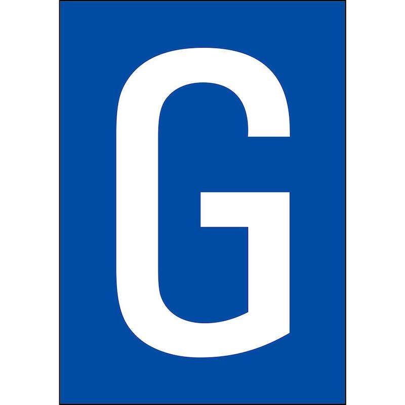 LETTER - BRADY 911205 - 'G' WIT OP BLAUW 210X297 MM (1 EA)