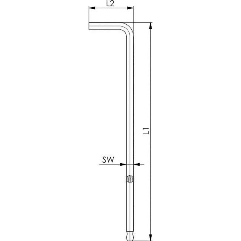 CLE SIX PANS TETE SPHERIQUE LONGUE 911LG - 2,5MM