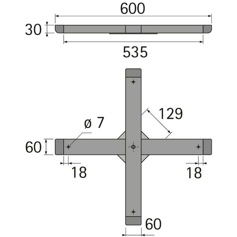 MONTAGEKRUIS 600X600MM         48535       HETTICH