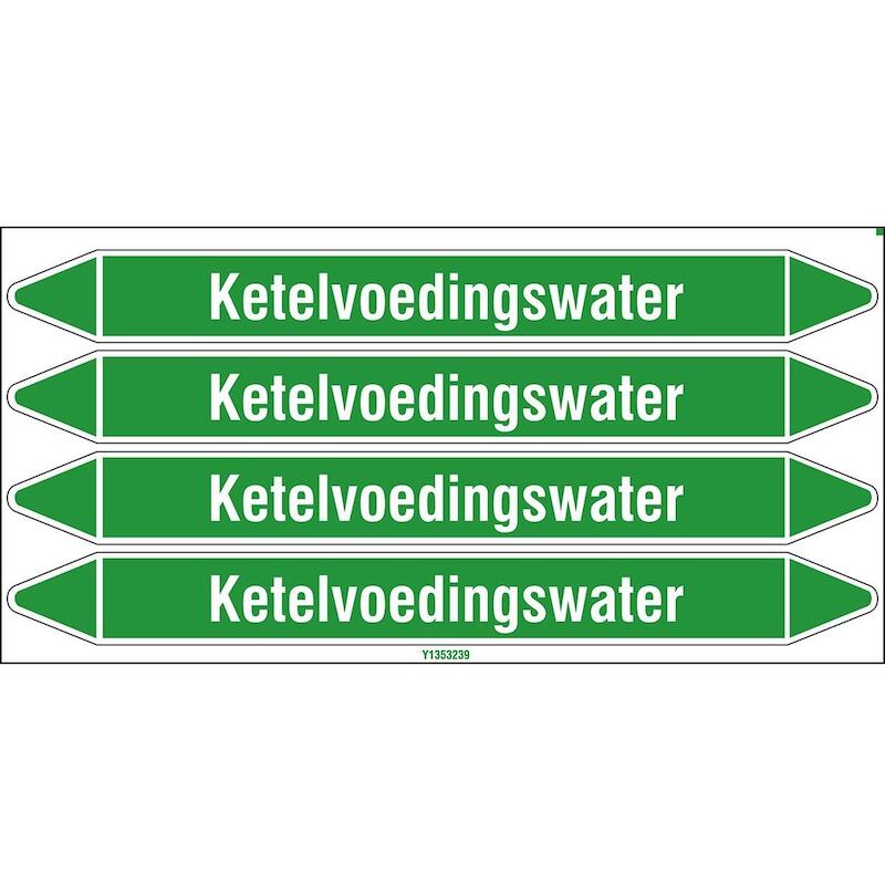 LEIDINGMERKER - BRADY N006056 - 'KETELVOEDINGSWATER' WIT OP GROEN 250X 26 MM (4 EA)