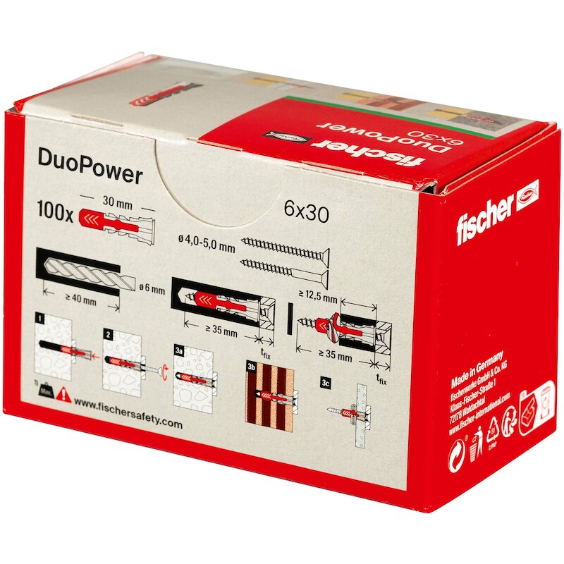 Fischer - Cheville universelle - DuoPower 6X30 - ø 6 x 30 mm - nylon - 03297794