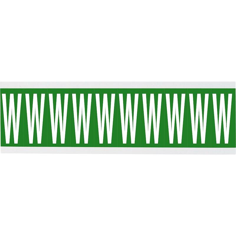 LETTER - BRADY 912194 - 'W' WIT OP GROEN 22X38 MM(250 EA)