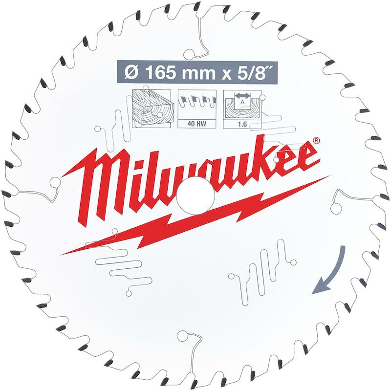 CIRKELZAAGBLAD 165MM   HOUT 4932471312 40T MILWAUK