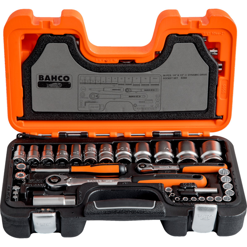 HANDDOPPENSET 12-K.1/4-1/2" S560 (56ST.)     BAHCO
