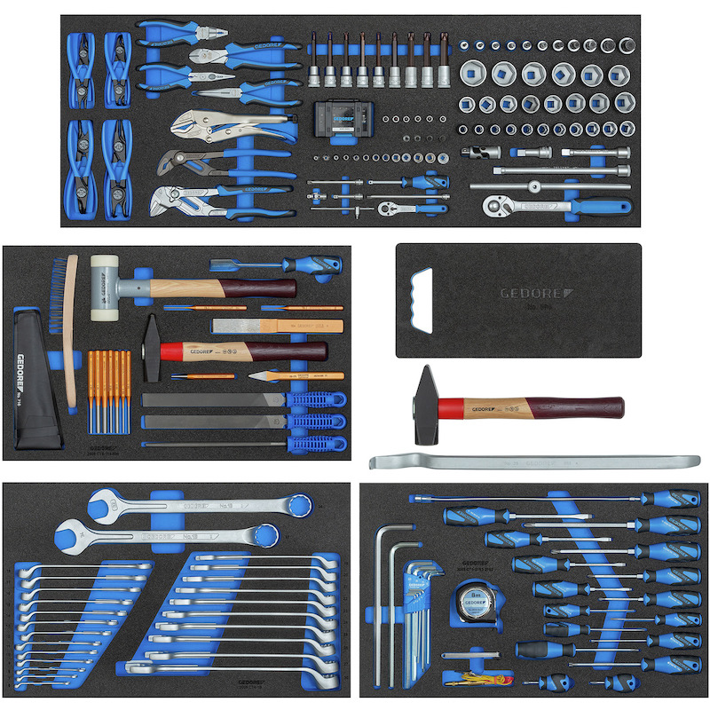 4 MODULES OUTILS MIXTES     S-198   (198PC) GEDORE