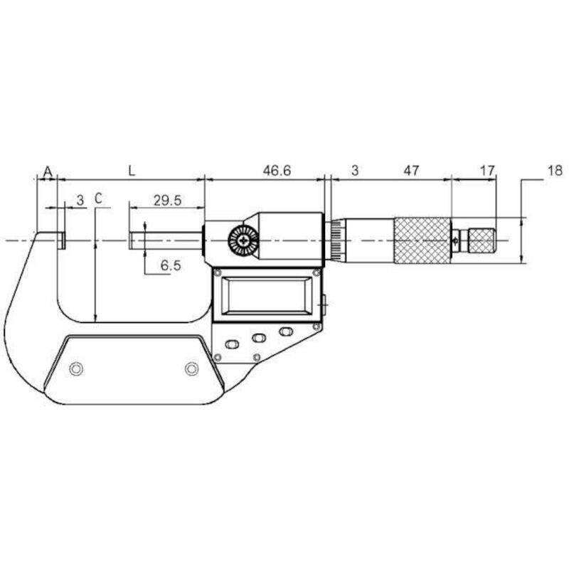 MICROMETER DIGITAL          6027 - 0-25/0,001  MIB
